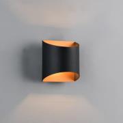 Wandlampe Samdel, schwarz-gold, Höhe 12 cm Metall G9 up/down