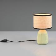 Tischlampe Formentera, grün/beige, Höhe 27 cm Keramik/Papier