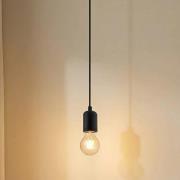 Lindby Pendelleuchte Hattie, Fassung E27, schwarz, Ø 4,7 cm