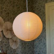 Hängeleuchte Haru, beige, Ø 50 cm, Papier, E27, Kabel weiß
