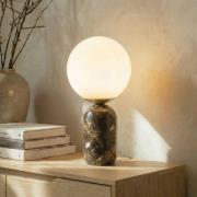 Lindby Tischlampe Lennes x Eva Söllner, braun, Marmor, Ø20cm