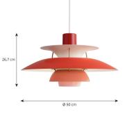 Louis Poulsen PH 5, Designer-Pendellampe rot