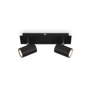 Deckenlampe Isil A, schwarz, 2-flammig, Metall, drehbar