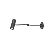LED-Wandleuchte Arlo, schwarz, Stecker, Länge 55 cm, dim.