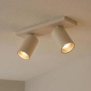 Arcchio Strahler Brinja, braun, eckig, Ø 6 cm, 2-flg., GU10
