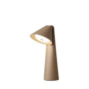 FRANDSEN LED-Akku-Tischlampe Ami, grau-beige, 32 cm, dimmbar