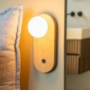 GOOD & MOJO Wandlampe Java, natur, Glas/Bambus, Stecker