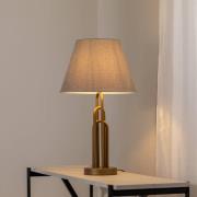 Tischlampe Lazar, grau/gold antik, Höhe 65 cm, Textil/Metall