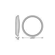 OSRAM LED-Deckenleuchte ORBIS DUBLIN, Ø 49 cm, silber Metall