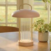 LED-Akku-Tischleuchte Mirano, staubrosa, Höhe 29 cm, Metall