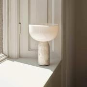 NEW WORKS LED-Akku-Tischleuchte Kizu, beige, Marmor, dimmbar