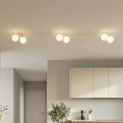 Deckenleuchte Imelo, creme, 6-flammig, Glas, Länge 200 cm