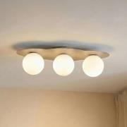Deckenleuchte Cloud, beige, 3-flammig, Glas, Länge 51 cm, G9