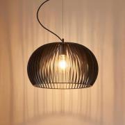 Lindby Pendellampe Jusra, schwarz, Metall, Ø 42 cm, E27