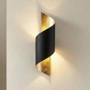 Lindby Wandleuchte Vanni, schwarz/gold, Metall, Höhe 57cm