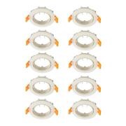 Prios Deckeneinbauleuchte Fibur, beige, Zink, Ø 8,2 cm, 10er