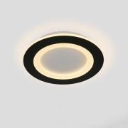 LED-Deckenlampe Ringo, Ø 39 cm, schwarz/weiß Eisen/Acryl CCT