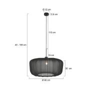 Hängeleuchte Sparkled Light, Nylon schwarz, Ø 60 cm, E27