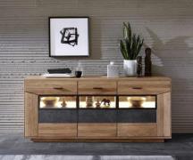 Sideboard 194cm GERANO von Wohn-Concept Wildeiche massiv / Keramik ant...