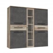 Highboardvitrine Mindi von Forte Picea Kiefer / Beton