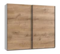 Kleiderschrank mit Schiebetüren 200 cm breit Holzoptik Braun / Weiß LE...