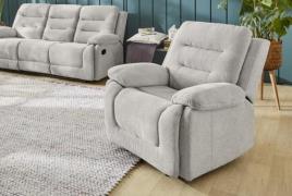Recliner TV-Sessel SYLT inkl. Liegefunktion Chenille Grau