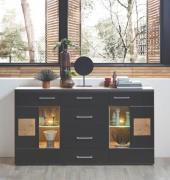 Sideboard inkl. LED-Beleuchtung SONATE von Innostyle Eiche Altholz / S...