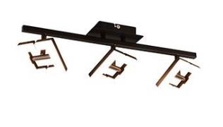 LED-Deckenleuchte 3x4,5 Watt Metall Schwarz Matt