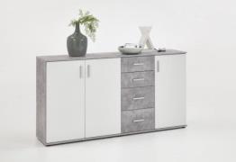 ALBI 3 Kommode 3-trg 2 Schubladen von FMD Beton / Weiss