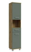 Bad-Seitenschrank 2-trg. 187 cm hoch Salbei / Eiche Artisan Nachbildun...