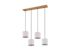 Pendelleuchte 4x E27 Beige 1 Stück Metall / Stoff Hellbraun