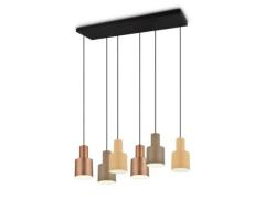 Pendelleuchte 6xE27 Taupe / Beige / Coffee 1 Stück Metall Hellbraun