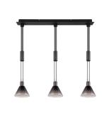 Pendelleuchte 3x E27 1 Stück Metall / Glas Schwarz