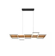 LED-Pendelleuchte Matt 1 Stück Metall / Holz Hellbraun, Schwarz