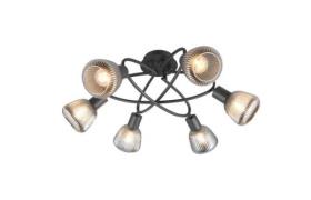 Deckenleuchte 6xE14  Matt / Glas Chrom bedampft 1 Stück Metall / Schwa...
