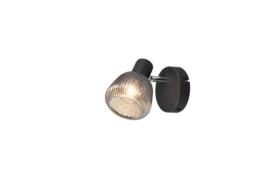 Spot 1x E14 Metall Matt Chrom bedampft 1 Stück Metall / Glas Schwarz