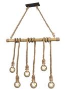 Pendelleuchte 6xE27  Natur 1 Stück Bambus / Sisal Hellbraun