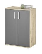 Kommode 2-türig BC1040 von Bega Grau / Viking Oak