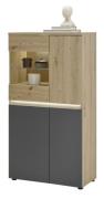 Highboard inkl. Beleuchtung LILLE von Bega HBZ Artisan Eiche/ Anthrazi...