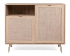 Kommode BALI 01A von Finori Sonoma Eiche / Rafia Geflecht