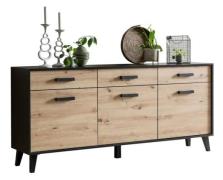 ARTONA 084 Sideboard/Front:Dekor Artisan Eiche/Korpus:Schwarz