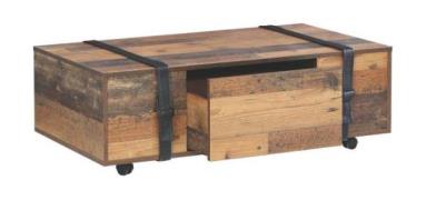 Couchtisch auf Rollen inkl Schubkasten FOBYA von Forte Old Wood Vintag...