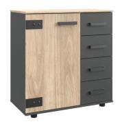 Kommode 1trg MALMÖ von WIMEX silver fir/graphit