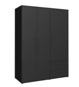 Kleiderschrank 3-trg. Inkl. 2 Schubladen ca. 145 cm breit Schwarz