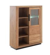 Highboard ca. 142 cm hoch Wildeiche Massiv Geölt