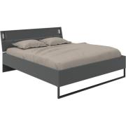 Futonbett inkl. Beleuchtung ca. 180x200 cm Graphit / Schwarz