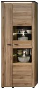 Vitrine inkl. LED-Beleuchtung ca. 78x202x38 cm Mauvella Oak / Carbon E...
