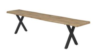 Sitzbank X-Gestell 180 cm Wildeiche Dekor