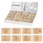 Holzmagnete 1 Stück von 8 Sorten mit Spruch