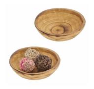 Deko-Schale 1 Stück rund geflammt ca. 26x6x26 cm Holz